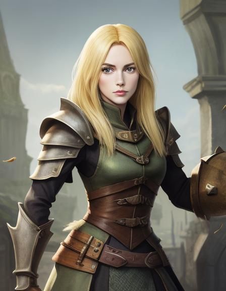 D&D Blonde Harpy Character Illustration