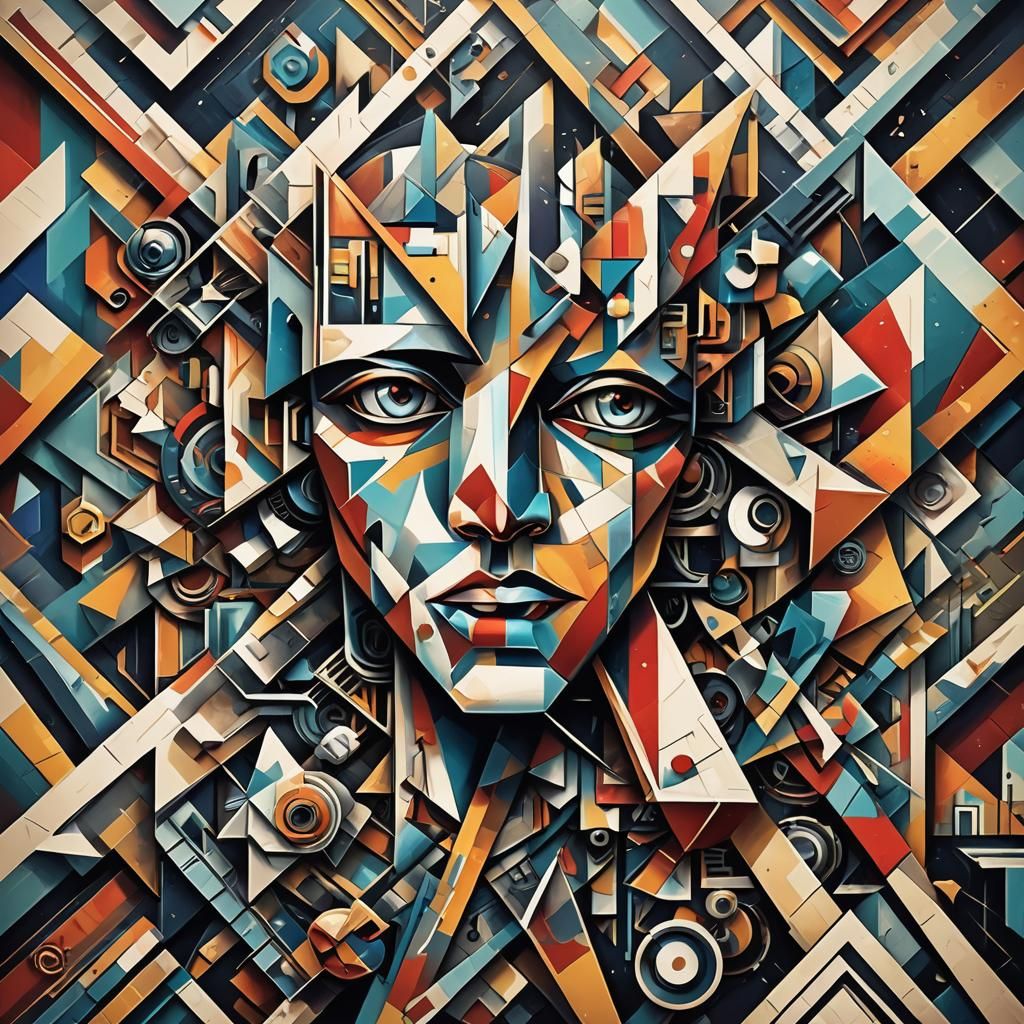 Geometric Cubist Heavy Metal Album Cover Art