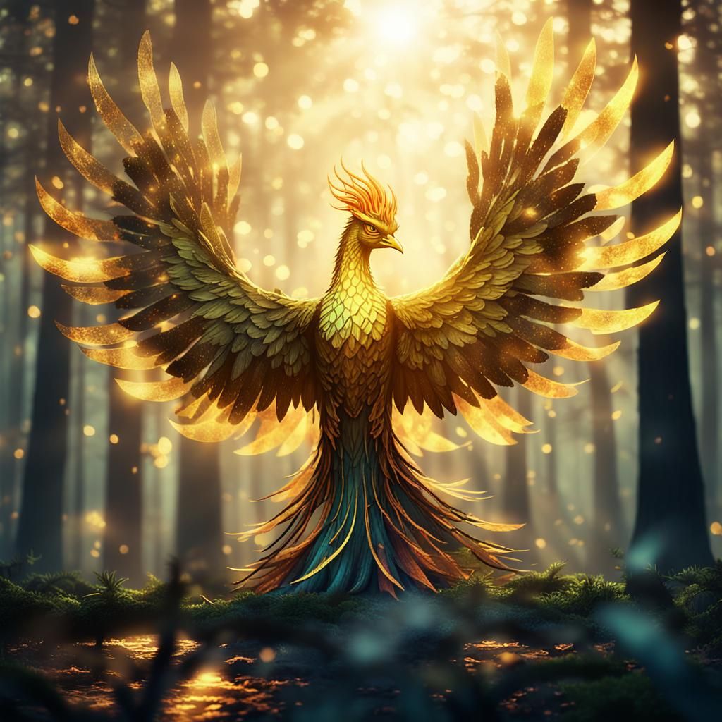 Golden Phoenix Cleansing a Dark Forest, Anime-Style