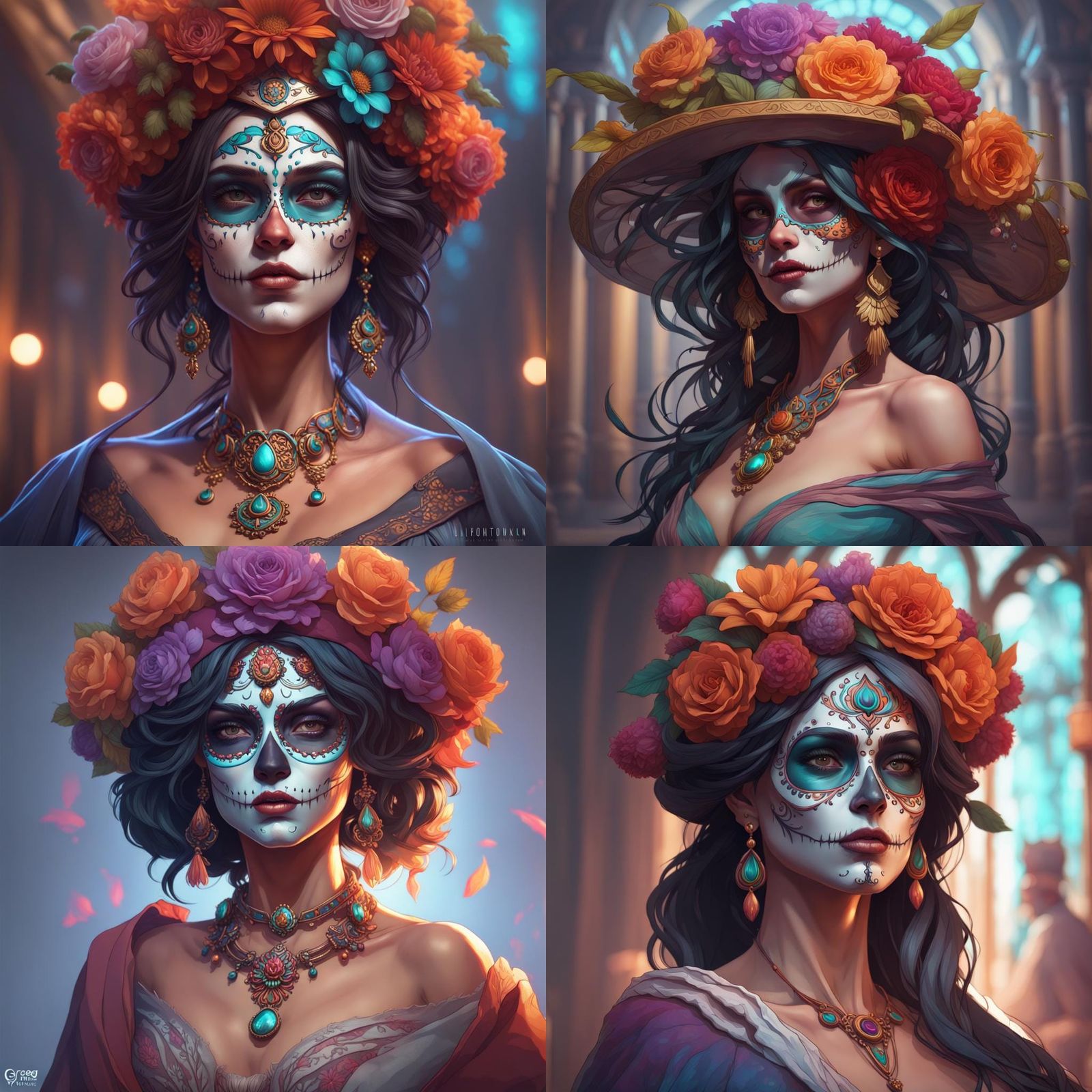 Detailed Portrait of Catrina as Digital Art