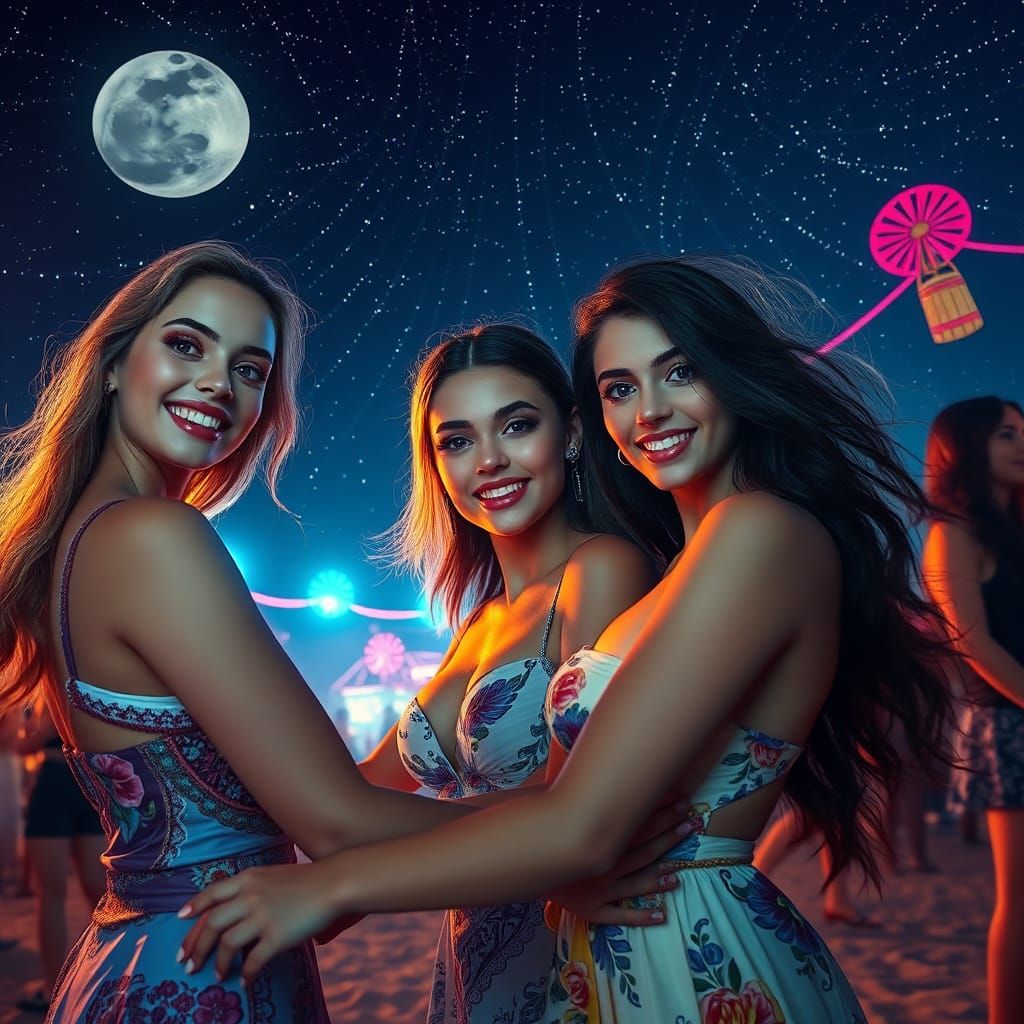 Night Sky Beach Party: Fantasy Concept Art