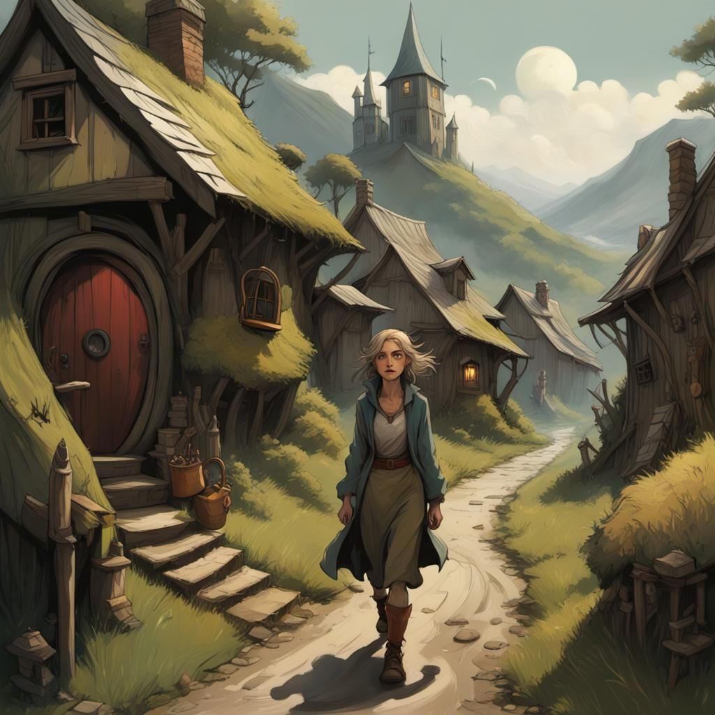 Hobbit Village in Clair-obscur Style