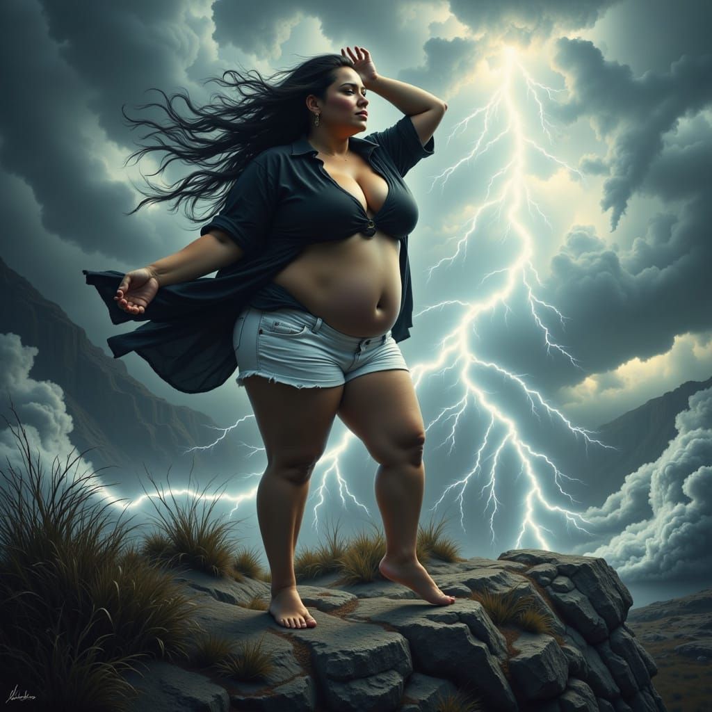 Hyper-Realistic Storm Goddess