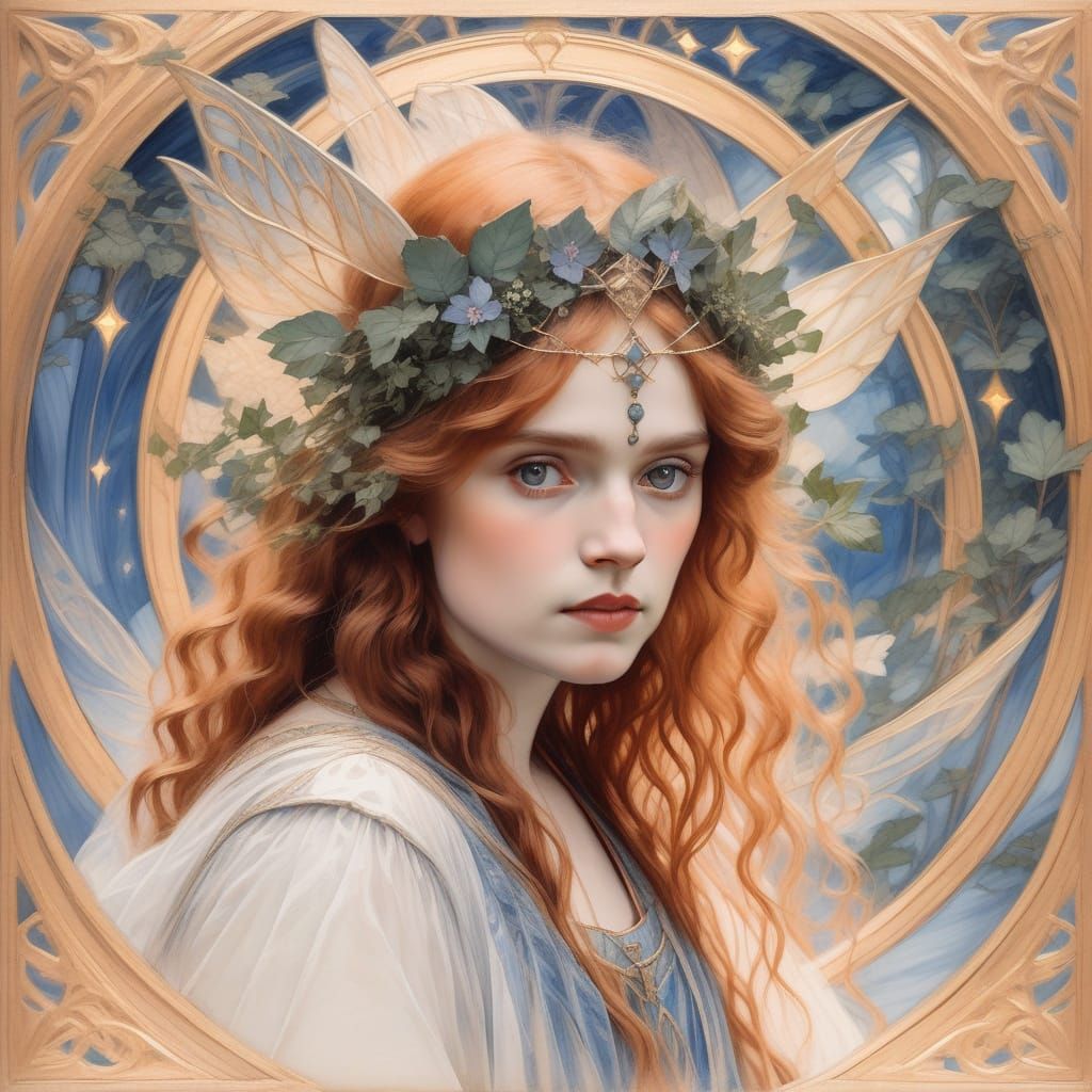 Ethereal Fairy Queen Portrait in Pre-Raphaelite Style