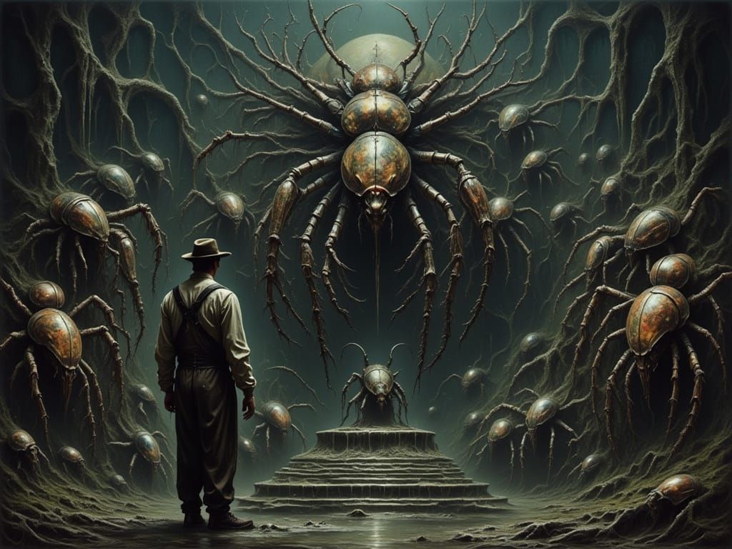 Exterminator Faces Court of Giant Beetles in Dark Fantasy St...