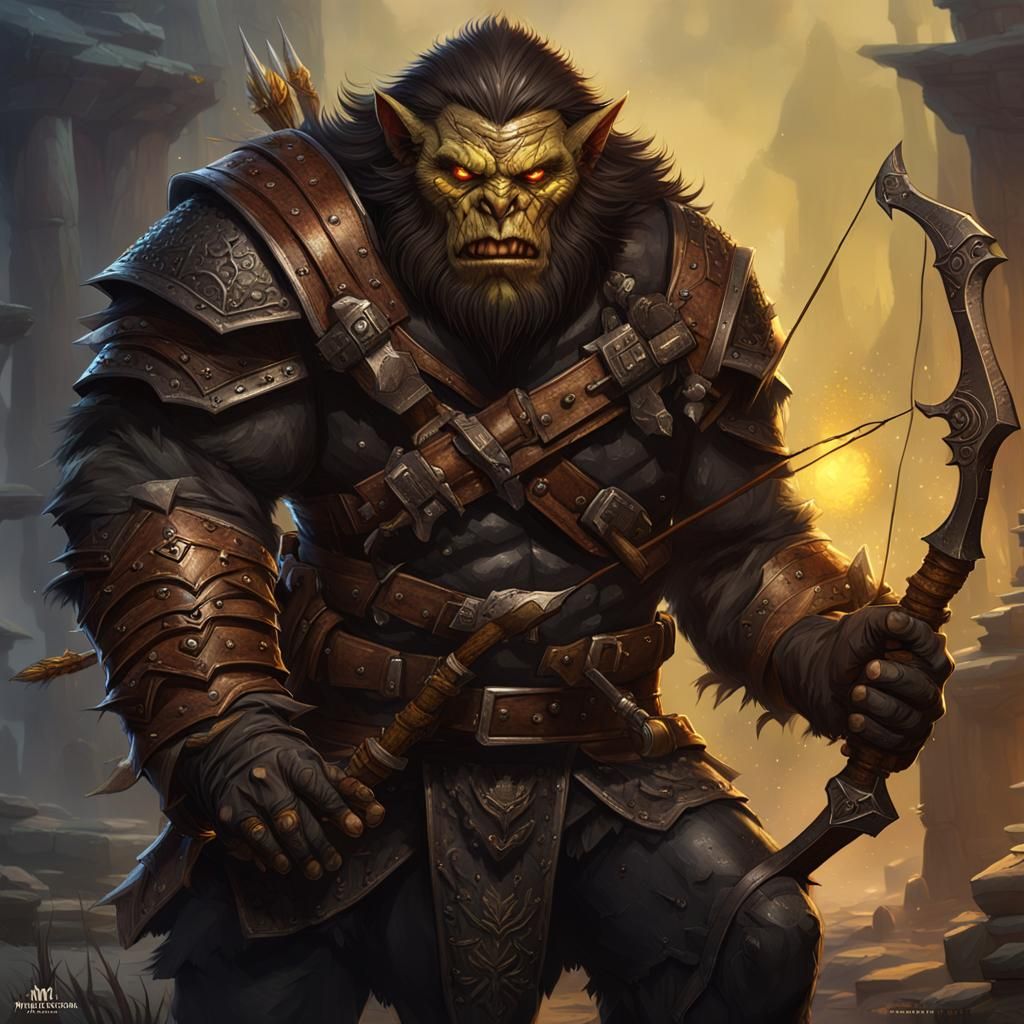 Bugbear Gloomstalker Ranger in Dark Fantasy Style