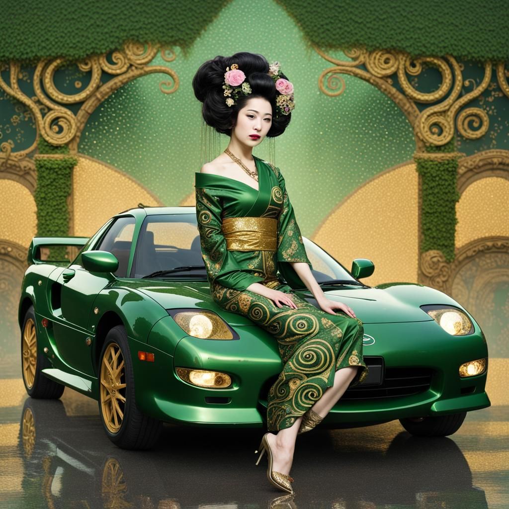 Geisha and a Mazda Autozam
