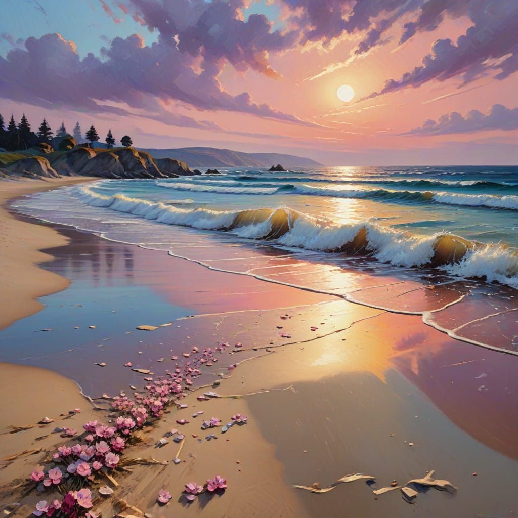 Whimsical Seaside Soiree in Neo-Impressionist Style