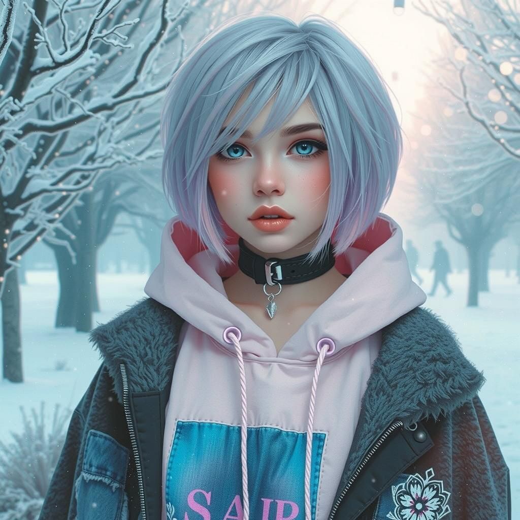 E-Girl in Winter Wonderland, Fashion Portrait