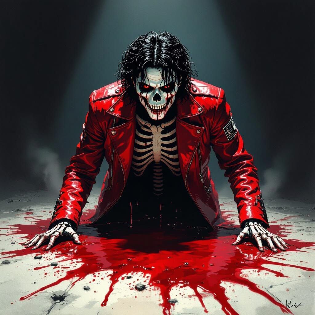 Horror Skeleton Emerges from Ground in Blood Splattered Thri...