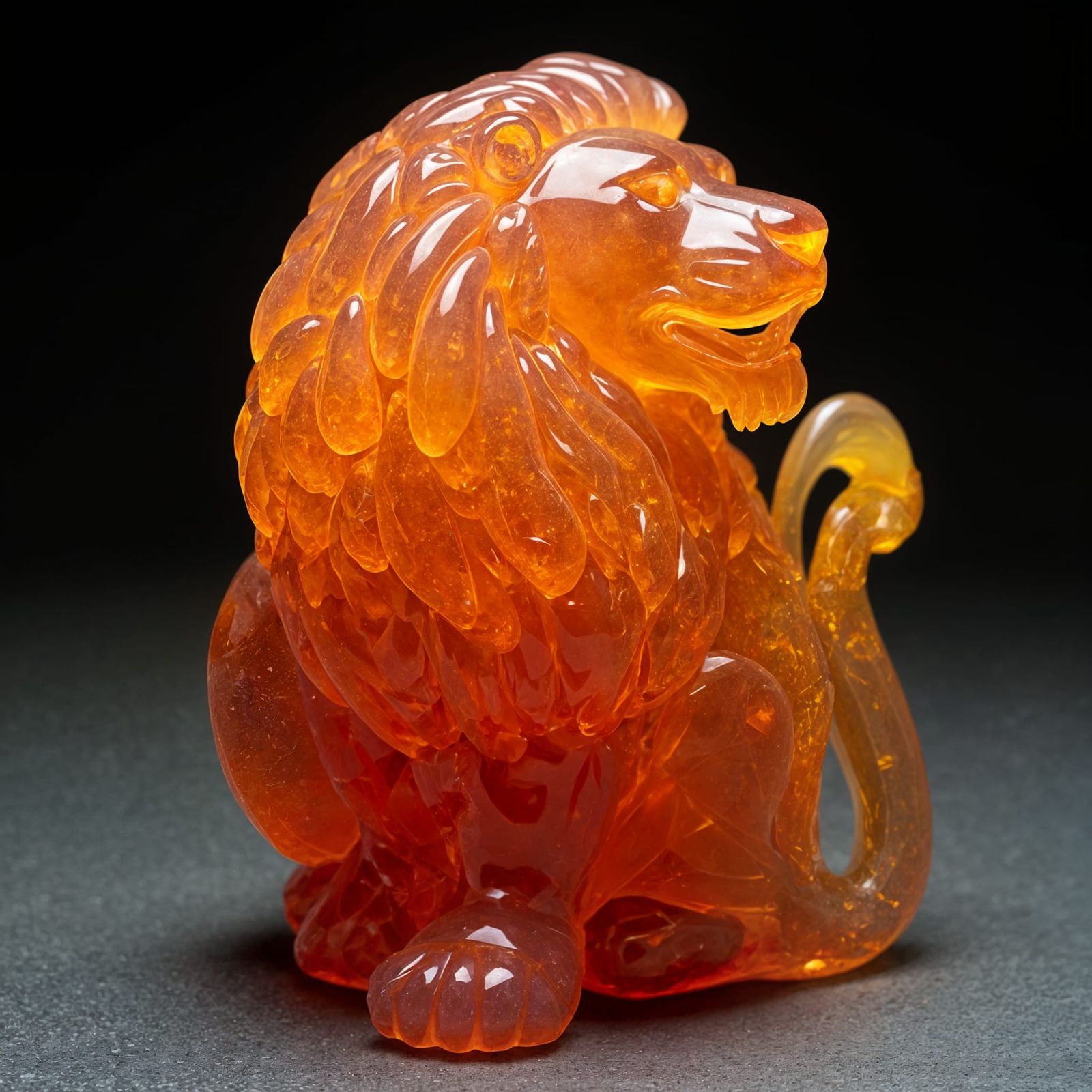 Lion-Shaped Fire Opal in Vibrant Color