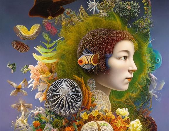 Weightless Spirit: A Mixed Media Surreal