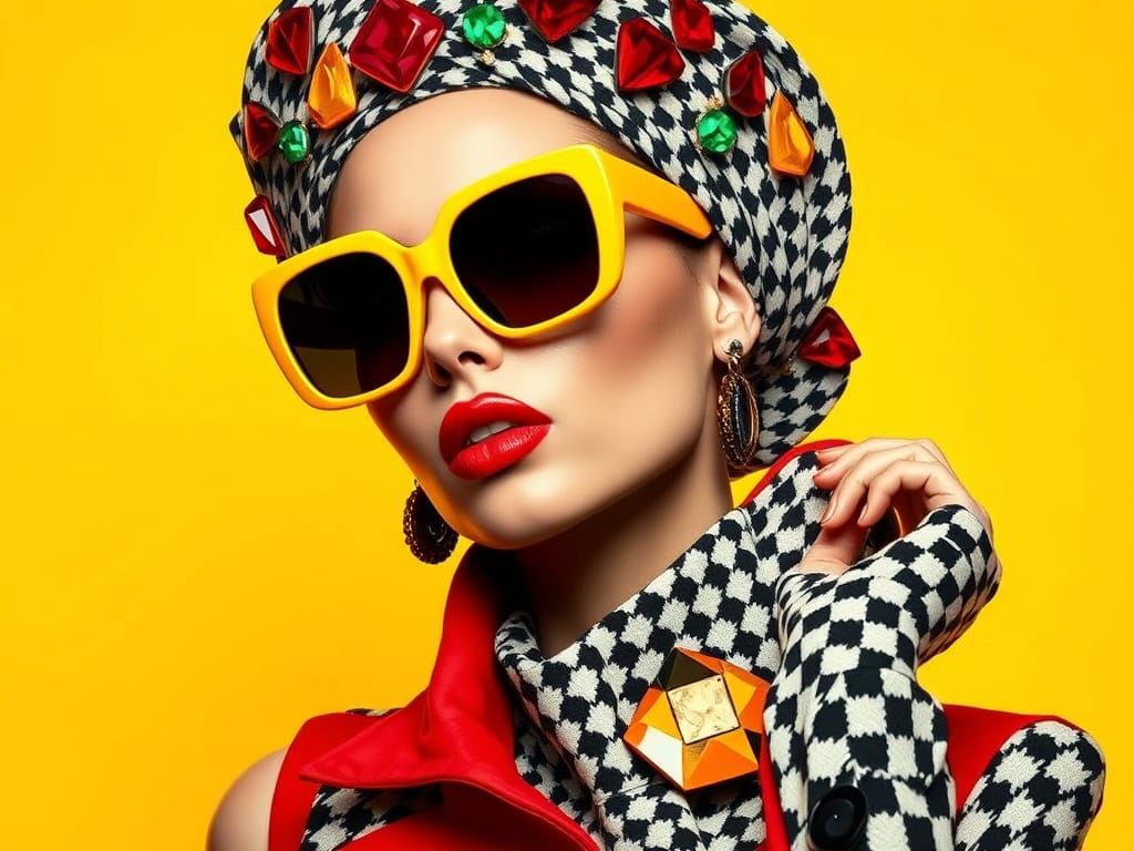High-Fashion Pop-Art Portrait in Vibrant Colors