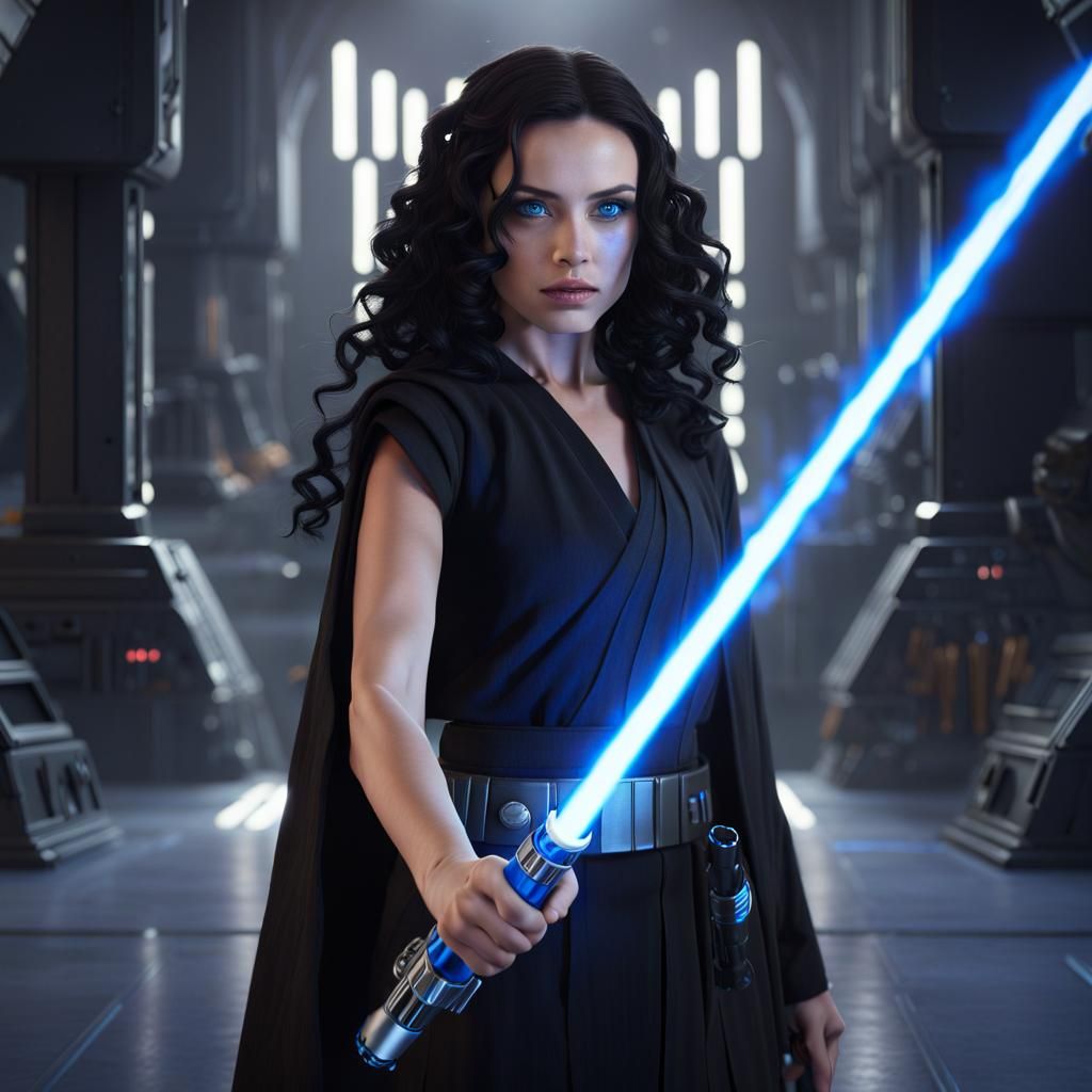 Female Jedi Master Teaching Apprentice: Fantasy Concept Art