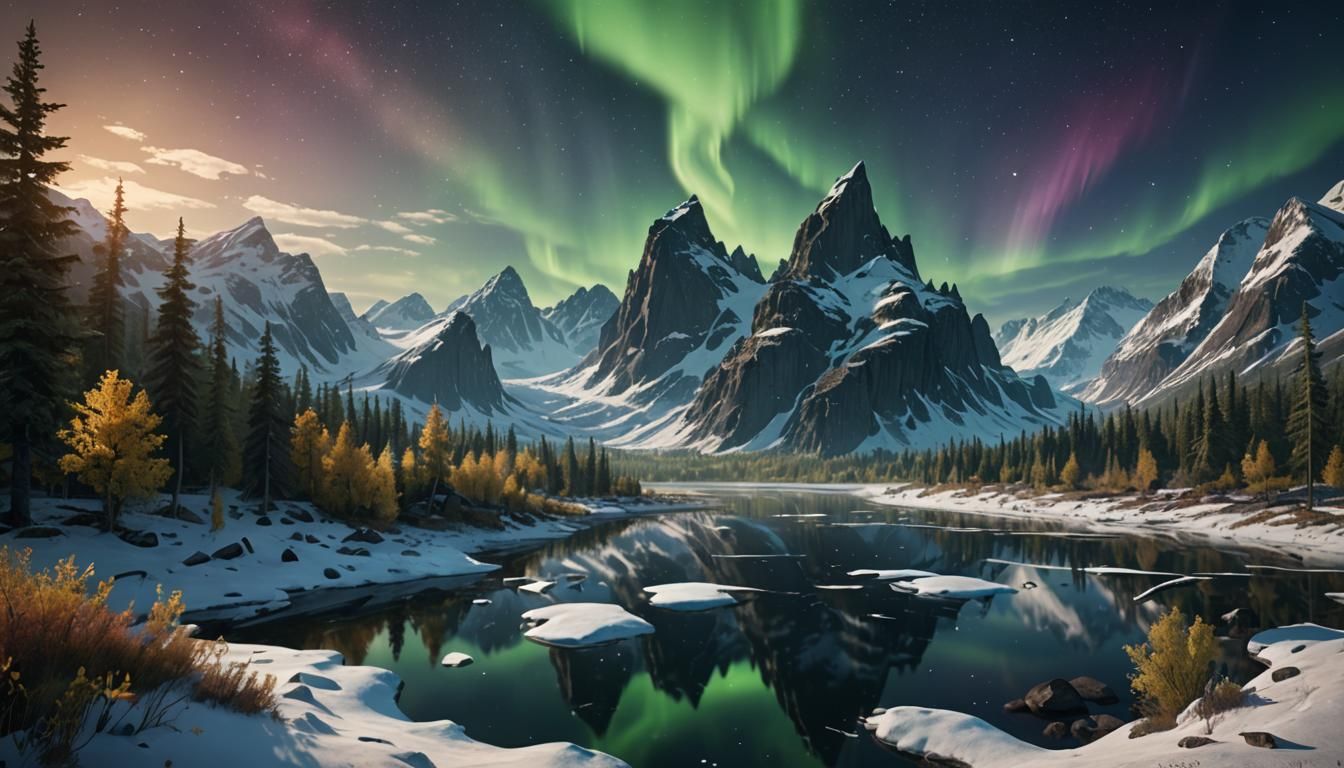 Detailed Boreal Aurora Fantasy Concept Art