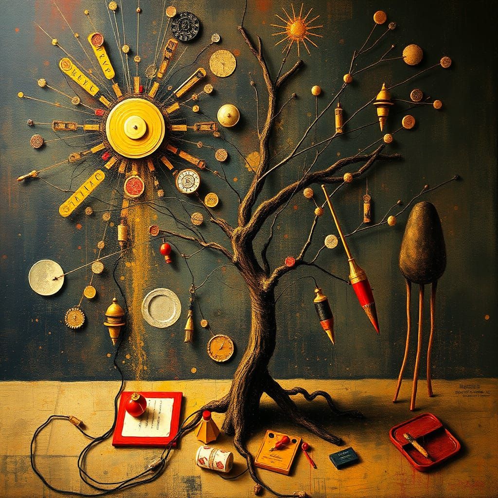 Abstract Automatism Dreamscape in Vibrant Colors