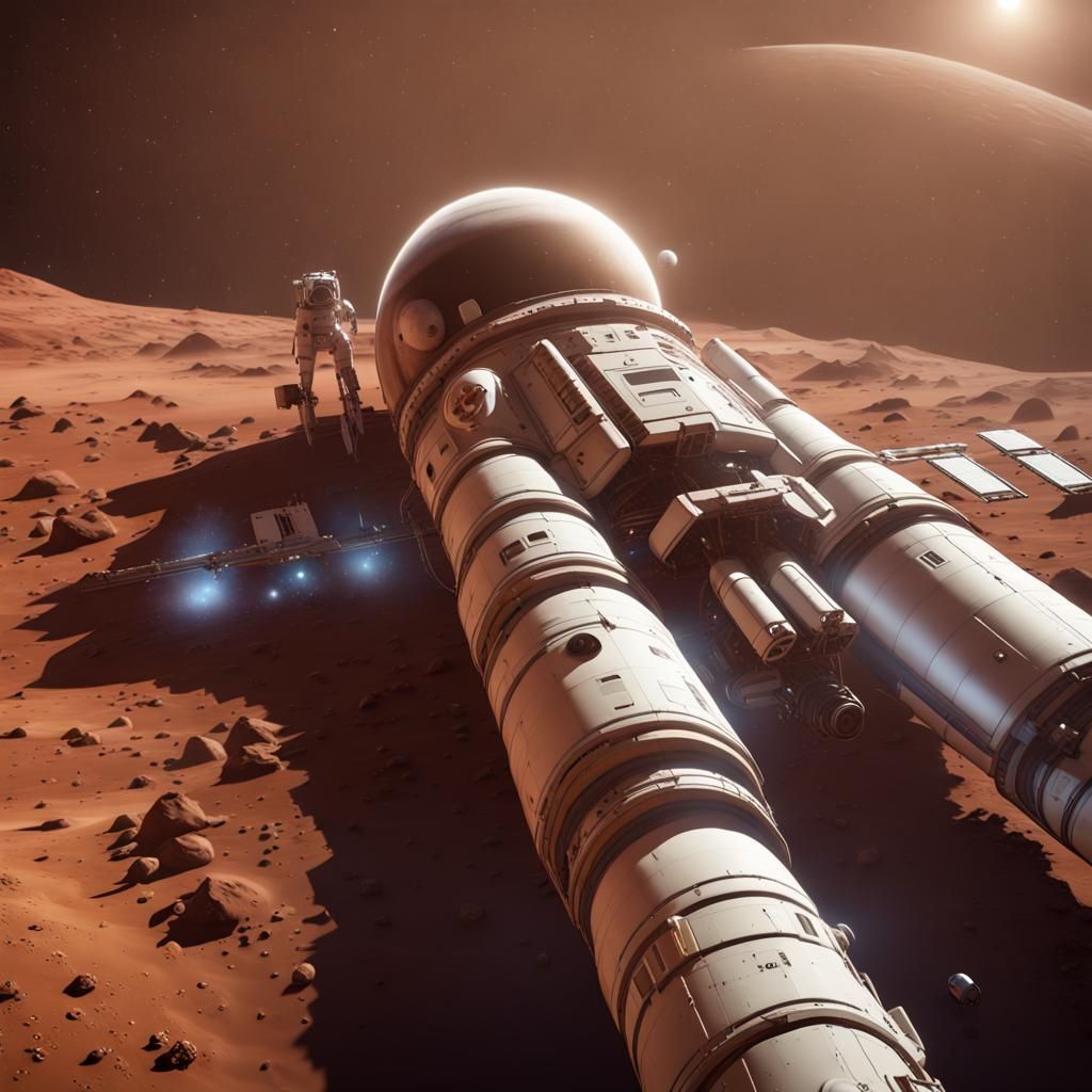 Spaceship Leaving Earth in 3D Game Style