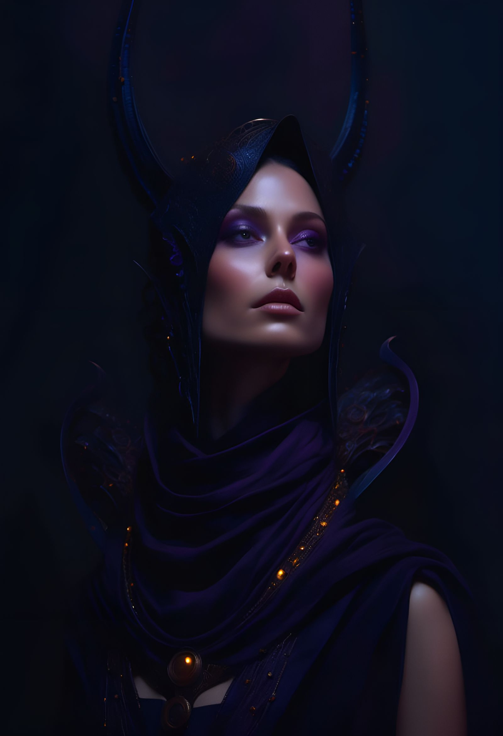 Hooded Alien Creature in Dark Fantasy Style