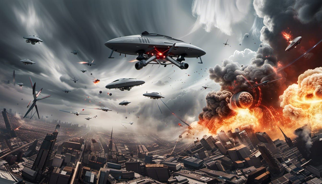 Drone and Missile Battle in Virtual Reality