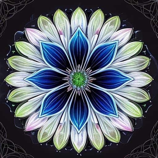 Ethereal Spiderweb Flower Garden in Deep Saturation