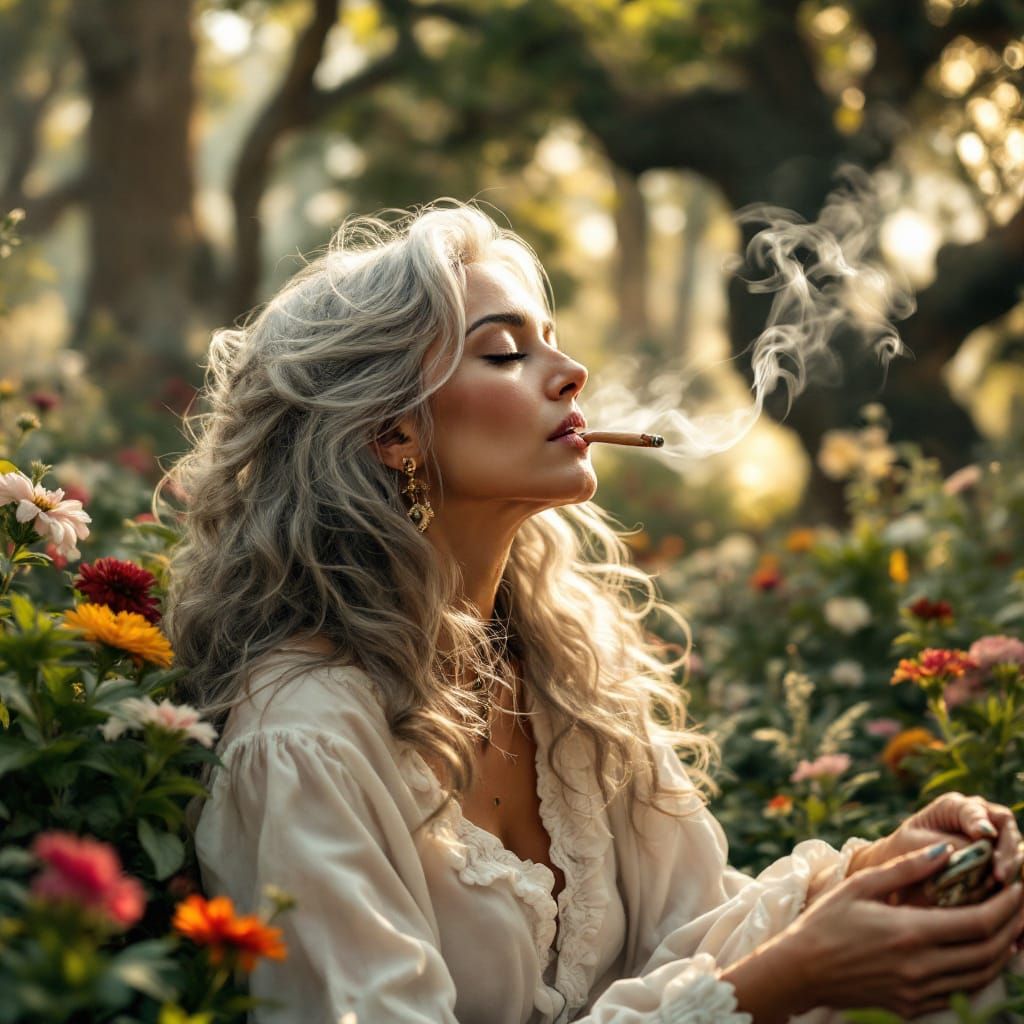 Ethereal Garden Goddess in Whimsical Wonderland