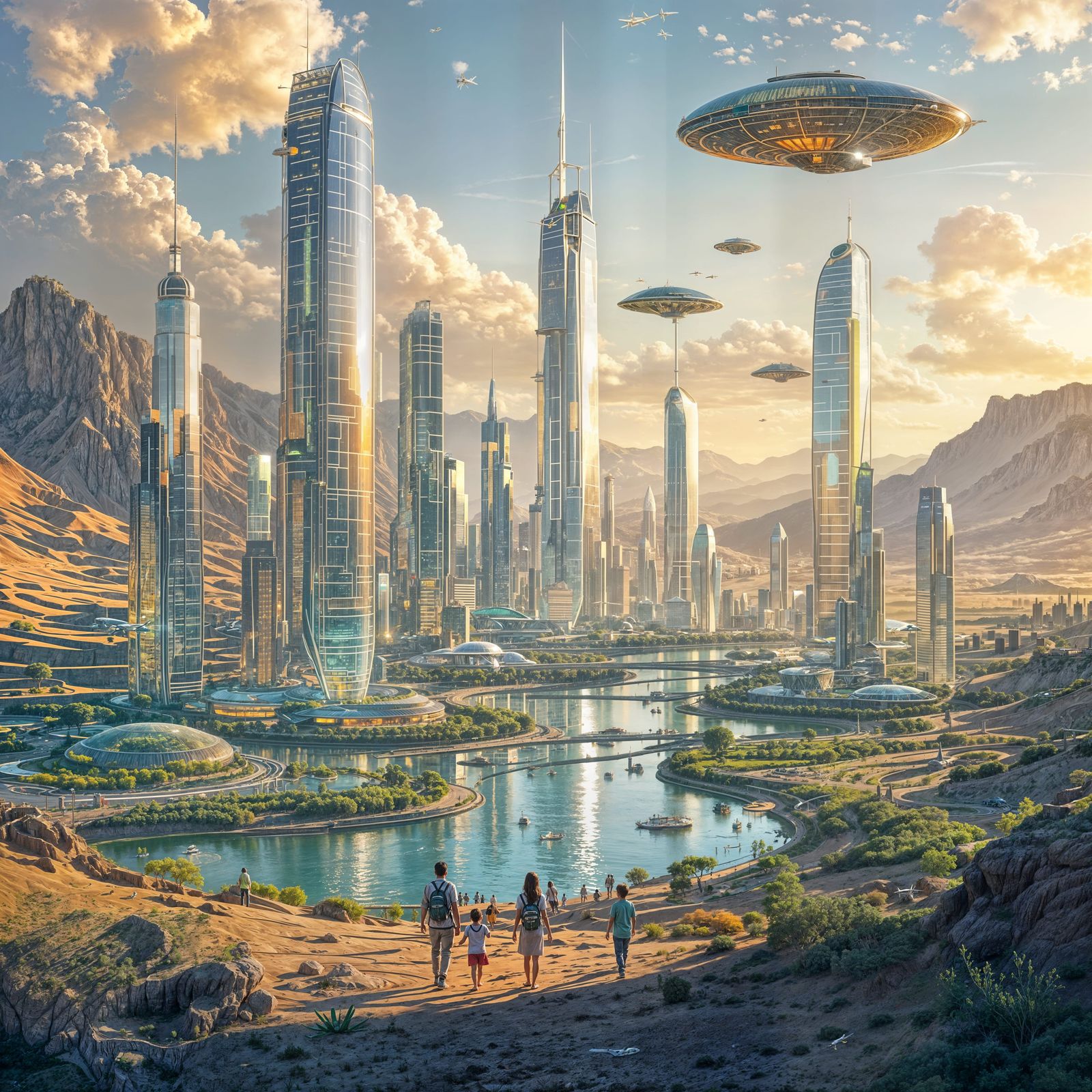 Futuristic Eco-City Rises From Desert Wasteland