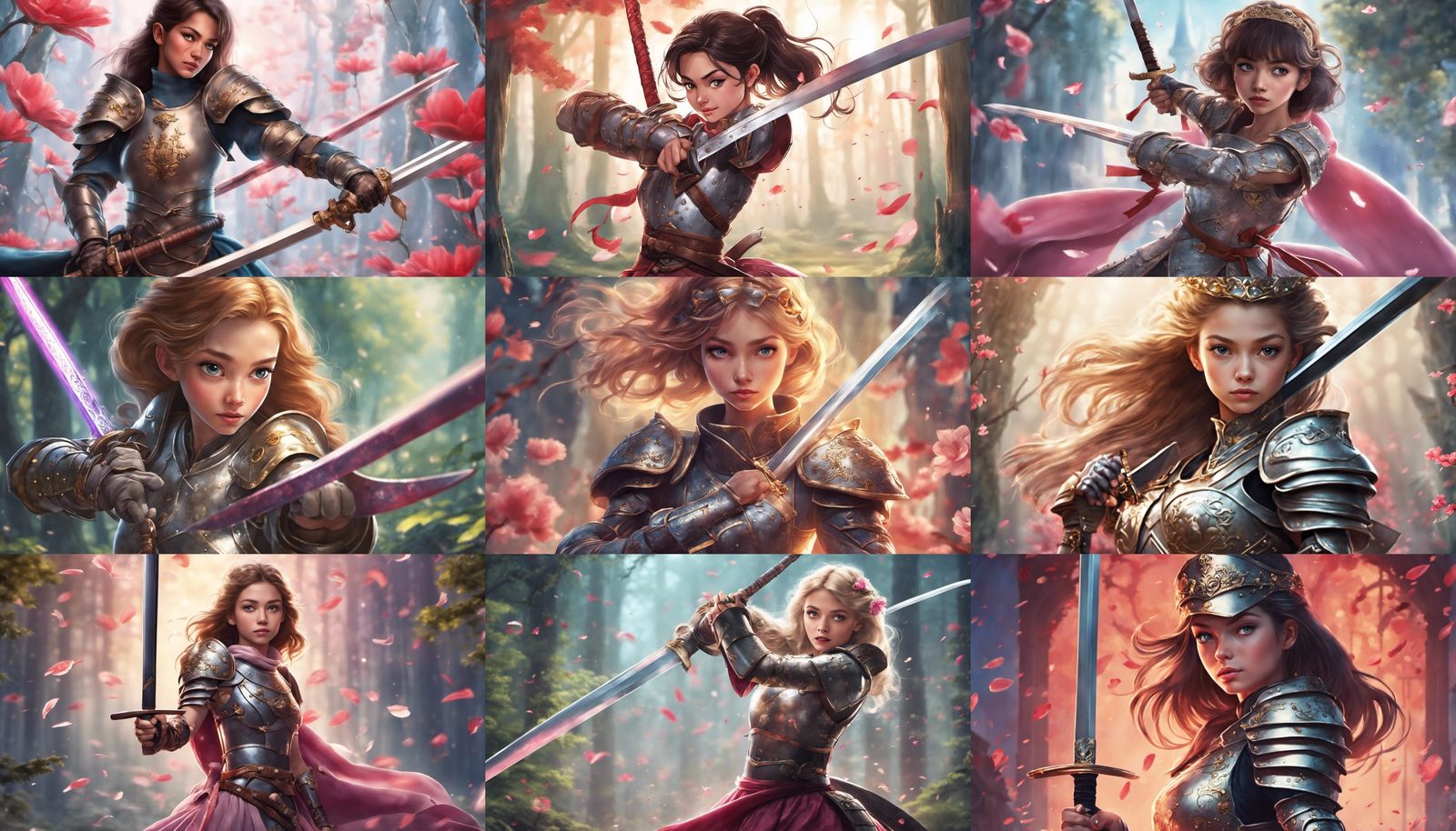 Armored Princess Katana Fairy Tale Poster