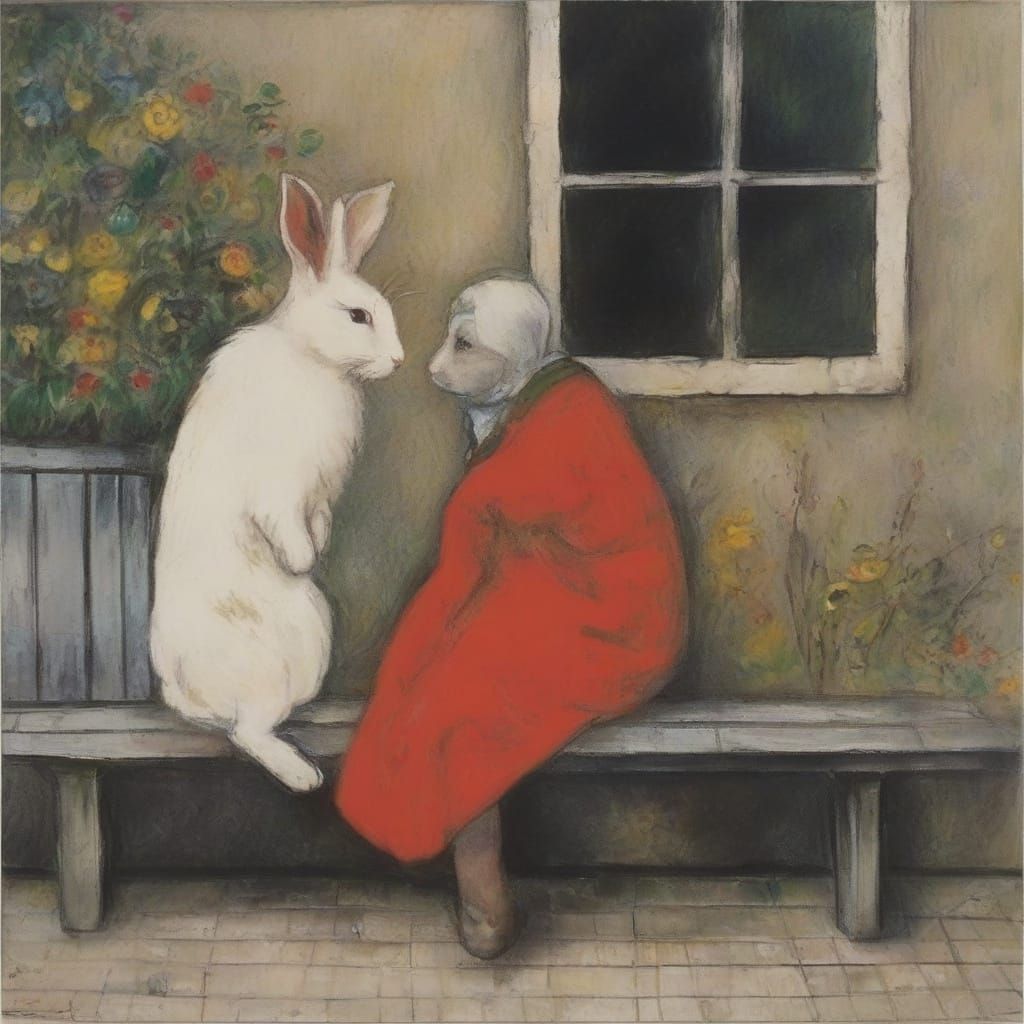 Mystical Autumn Night with Rabbit and Baumeister