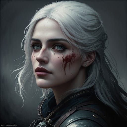 Dark Fantasy Portrait of Ciri in Hyper-Detailed Style