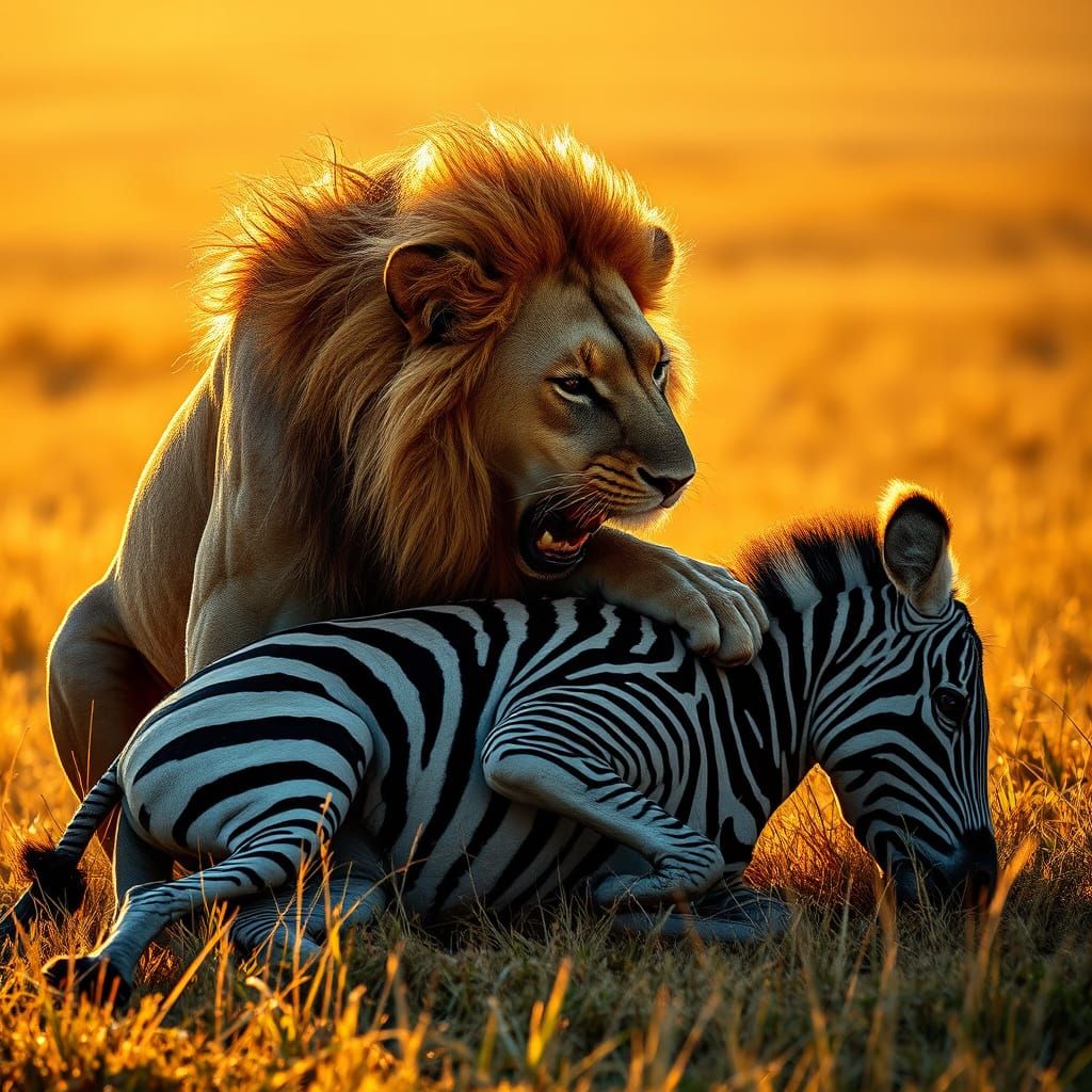 Majestic Lion in the Style of Wildlife Photography