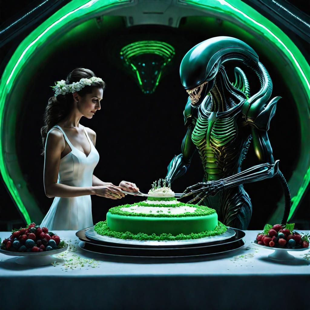 Alien Xenomorph Wedding Cake 🍰👽🚀