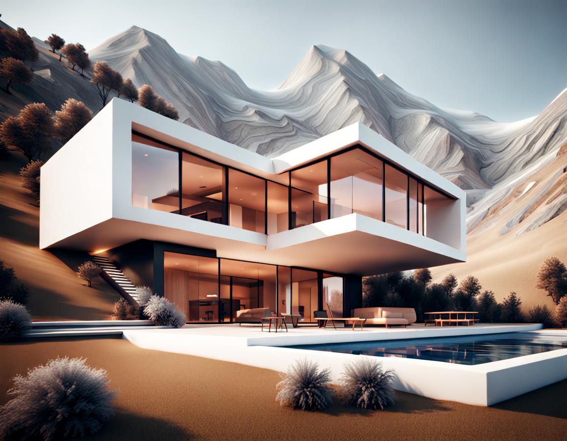 Hyperrealistic Abstract Home Architecture in 8k