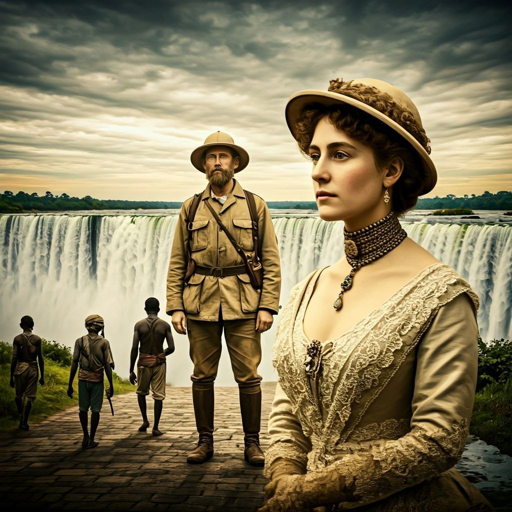 Livingstone at Victoria Falls: Victorian Double Exposure