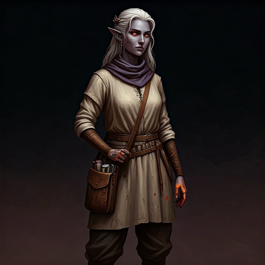 Practical Drow Artisan in Spider Silk Outfit