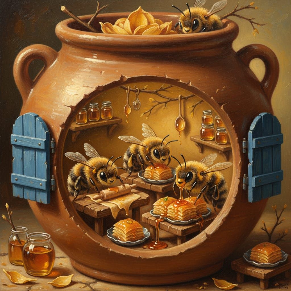 Chubby Bees Run Secret Greek Bakery in Honey Pot