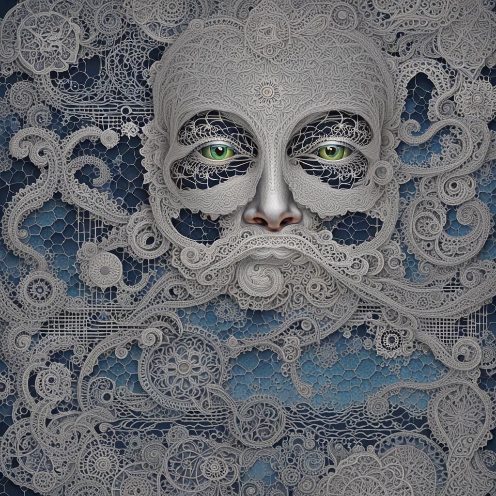 Cosmic Lace Face: AI Learning Microcosm