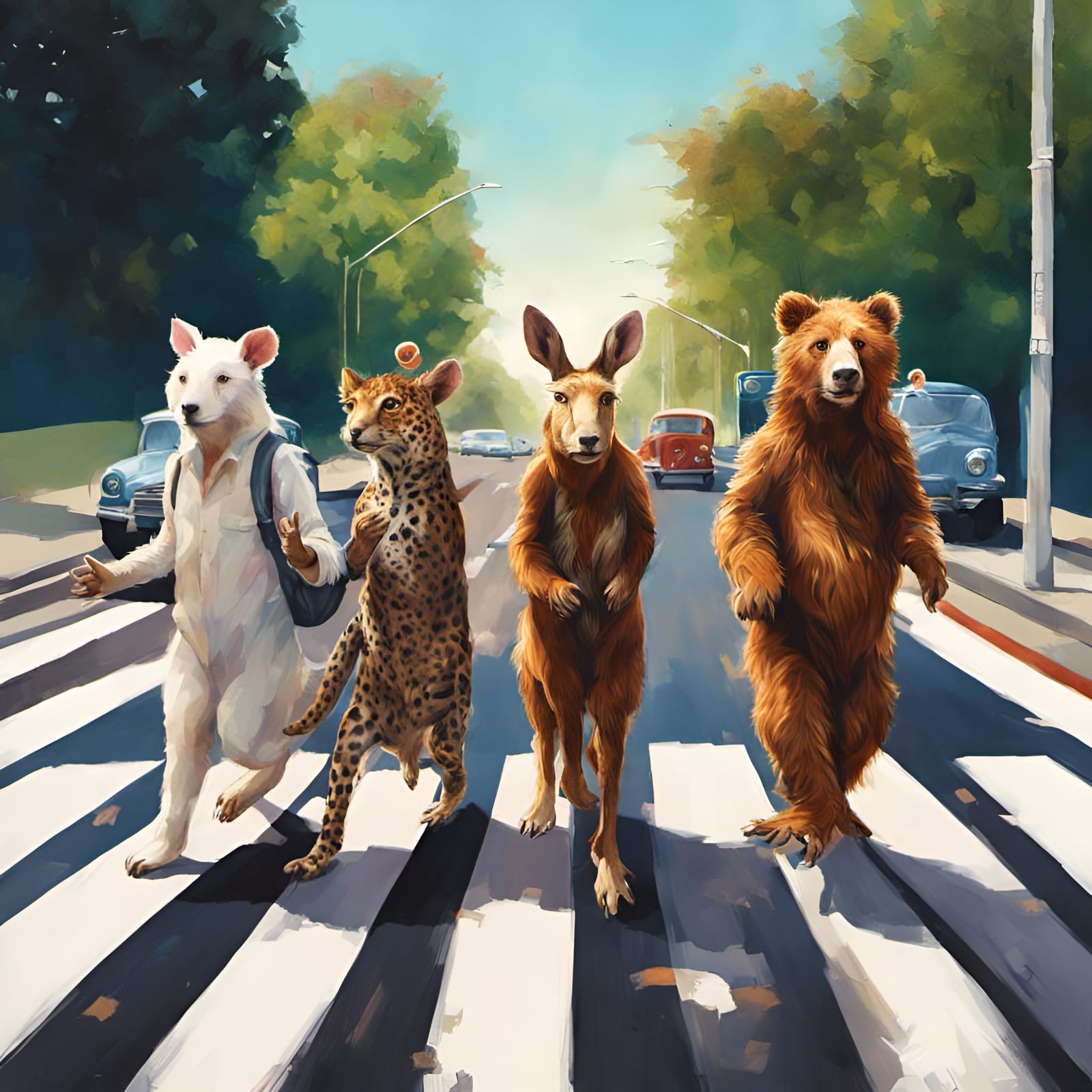 Animals Recreate Abbey Road Crossing