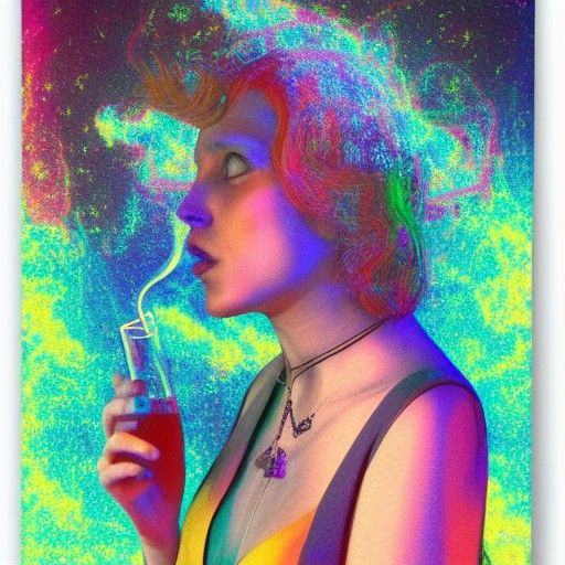 Smoking and Drinking: Holographic Astral Cosmic Illustration