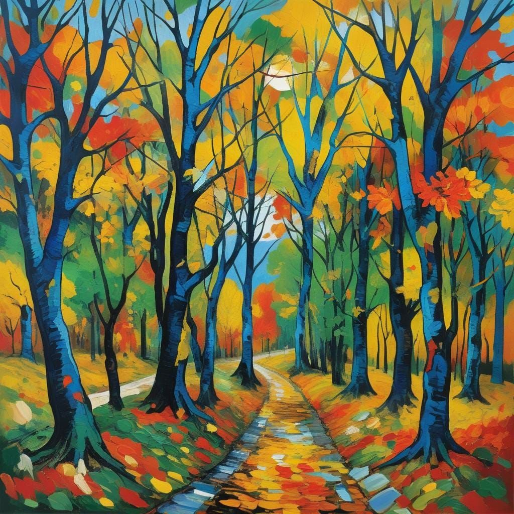 Neo-Expressionist Autumn Colors Folk Culture