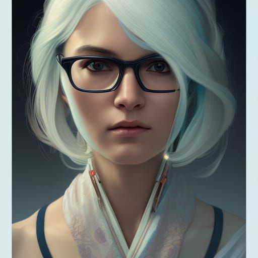 Sheikah Tech Researcher Portrait in Digital Art Style