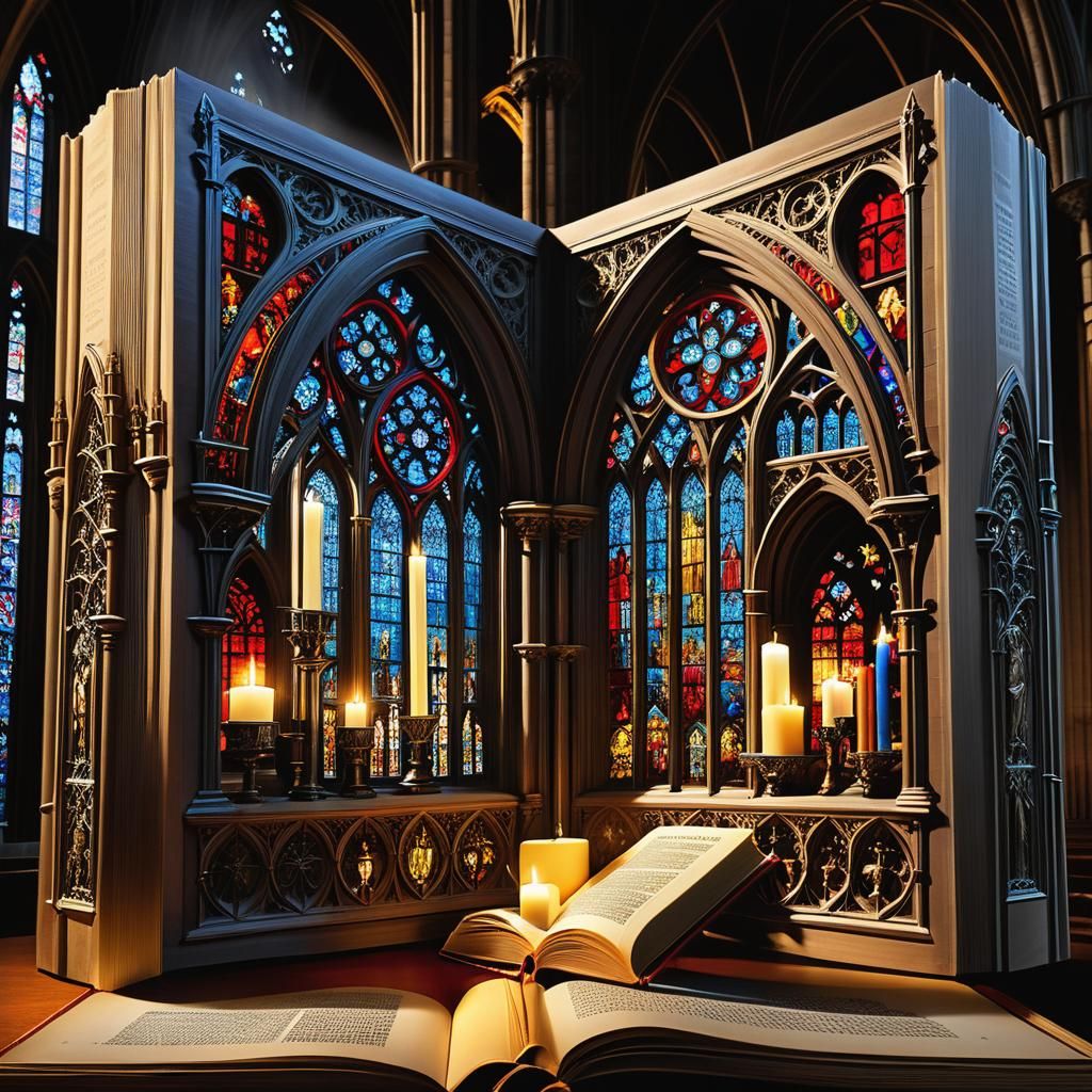 Magical World Emerging from Open Book