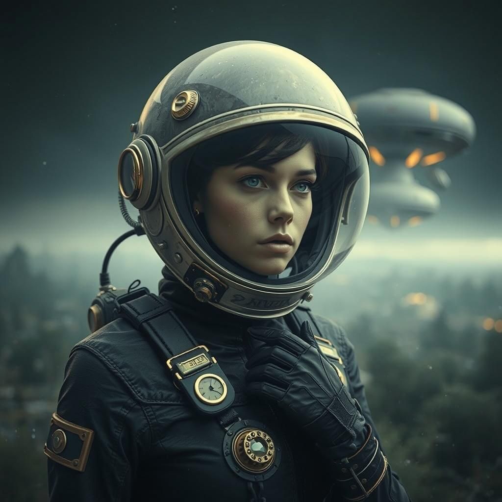 Steampunk Cosmonaut in Surreal Punk Style