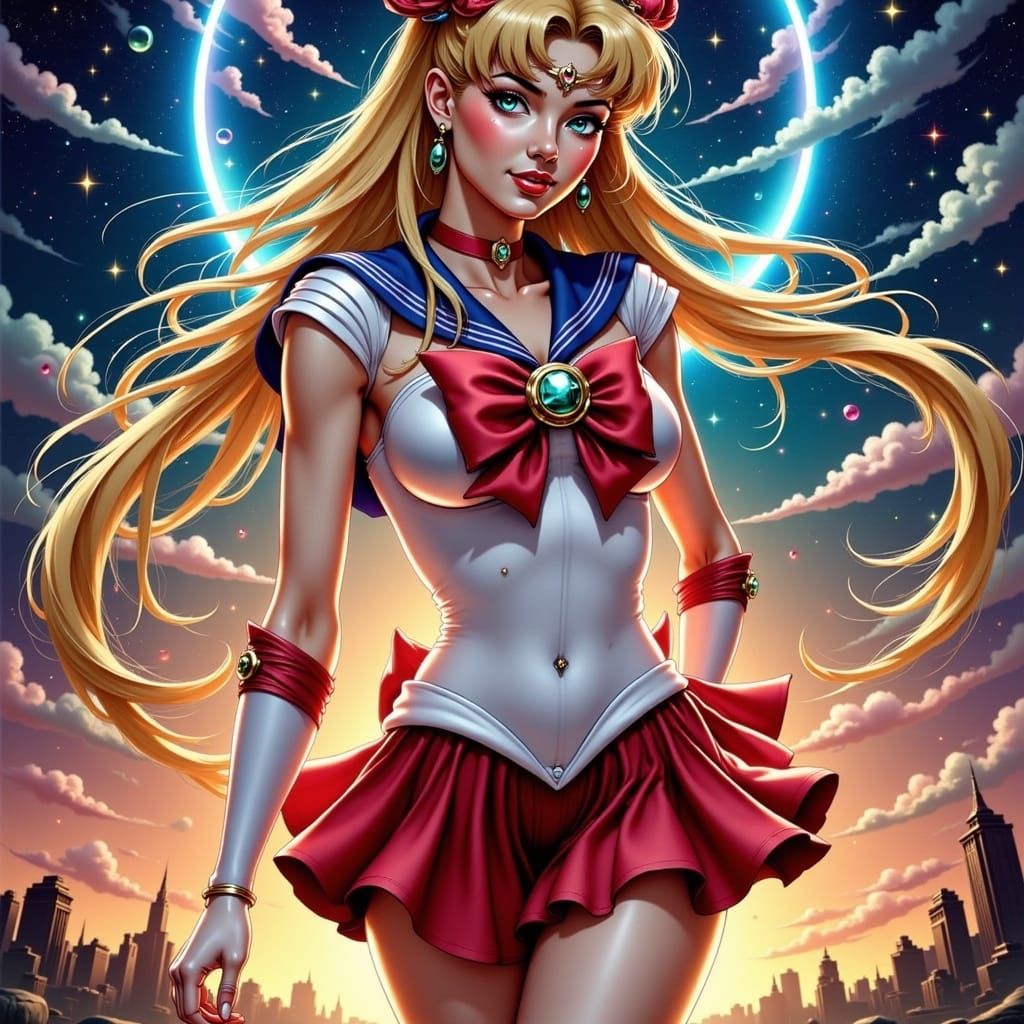 Sailor Moon in Wild Pin-Up Style