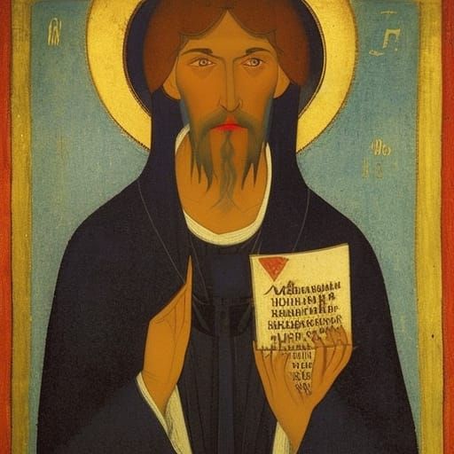 Grief-Stricken Vampire Lord in Iconography Style