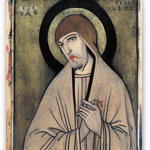 Vampire Lord Portrait in Orthodox Icon Style