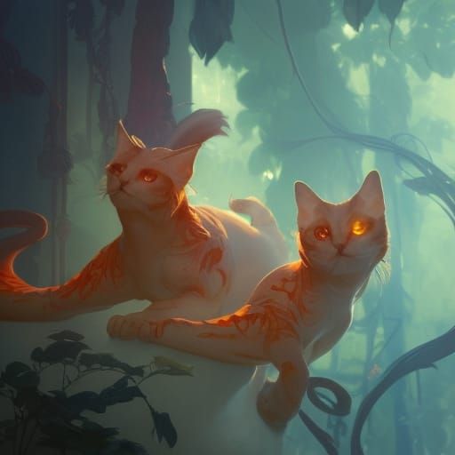 Hyperdetailed Cats in Dynamic Lighting
