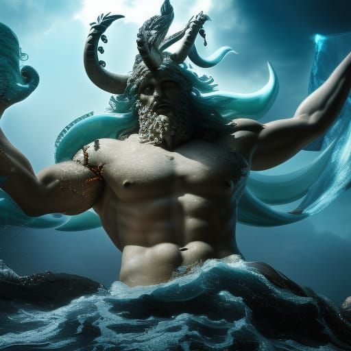 Poseidon, Greek God of the Sea, in Epic Fantasy