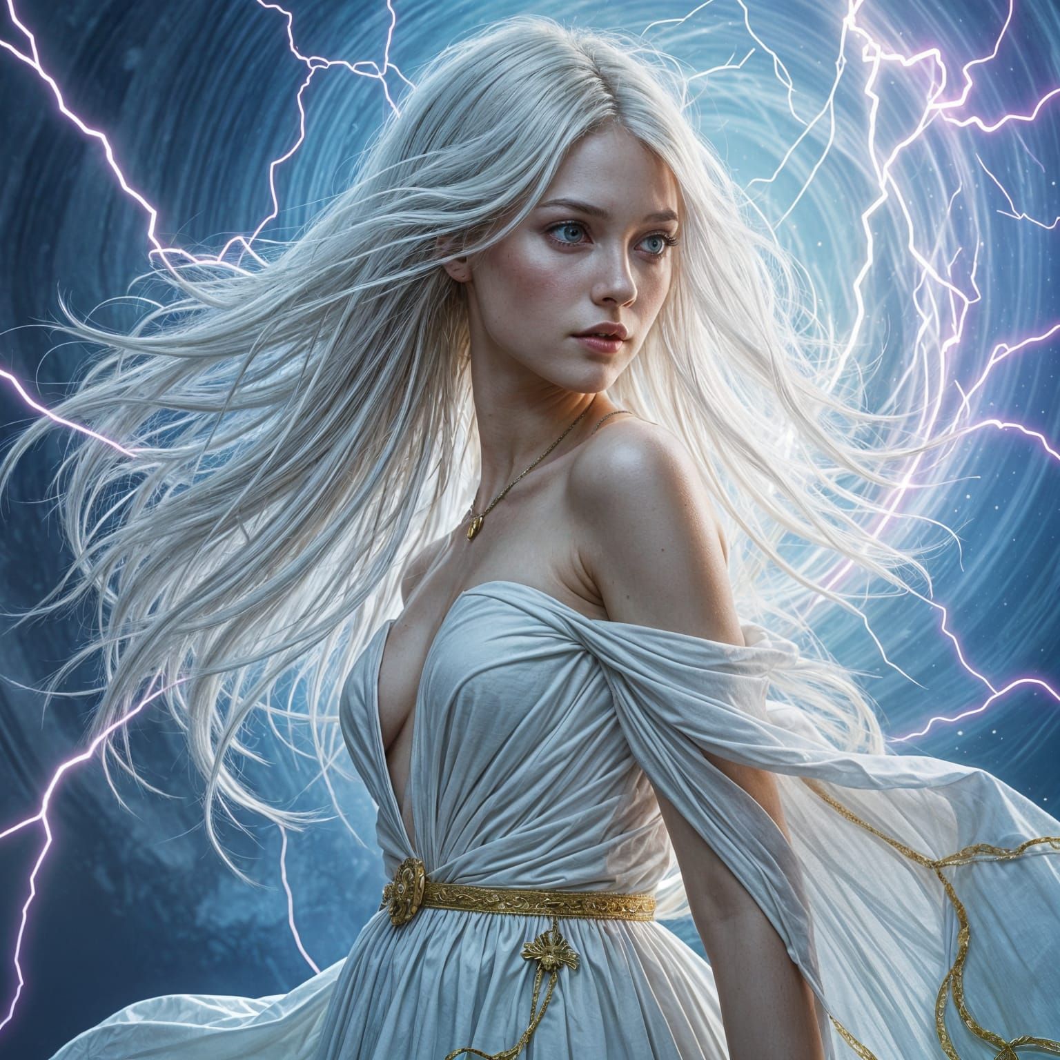 Albino Princess Trapped in Electric Surge: Splash Art