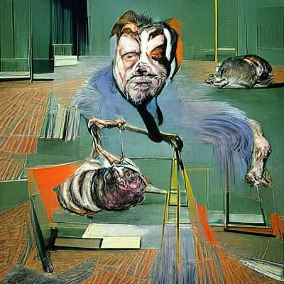 Abstract Figure in Francis Bacon Style