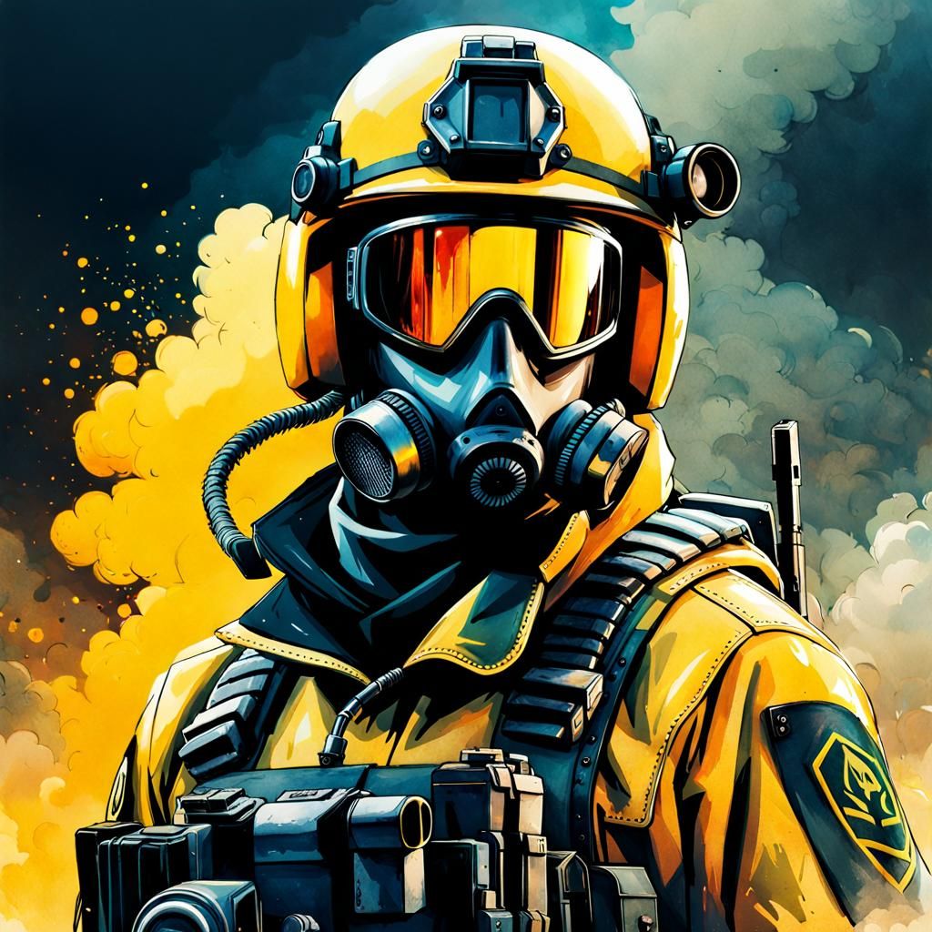 Smoke Portrait in Watercolor Style